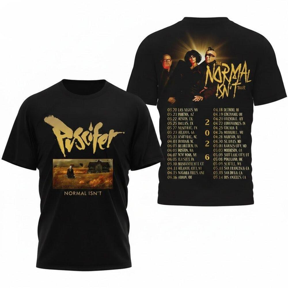 Puscifer Normal Isnt Tour 2026 Shirt Rock Band Concert Fan Collector 2  Sided